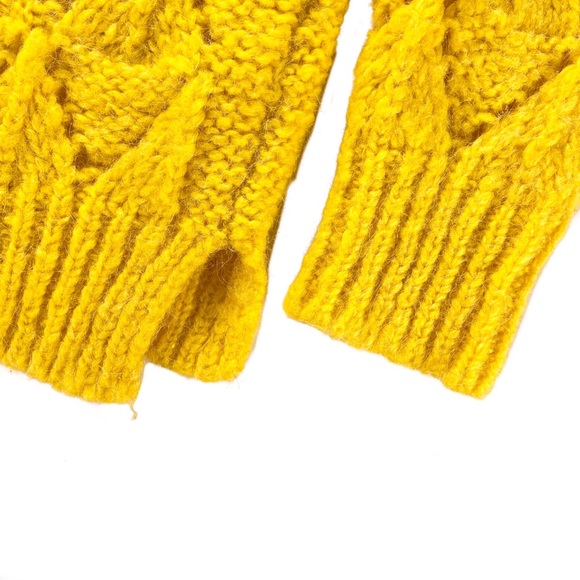 Anthropologie Alpaca Blend Sweater Women’s Size XS Sleeping on Snow Yellow Knit - Picture 9 of 12